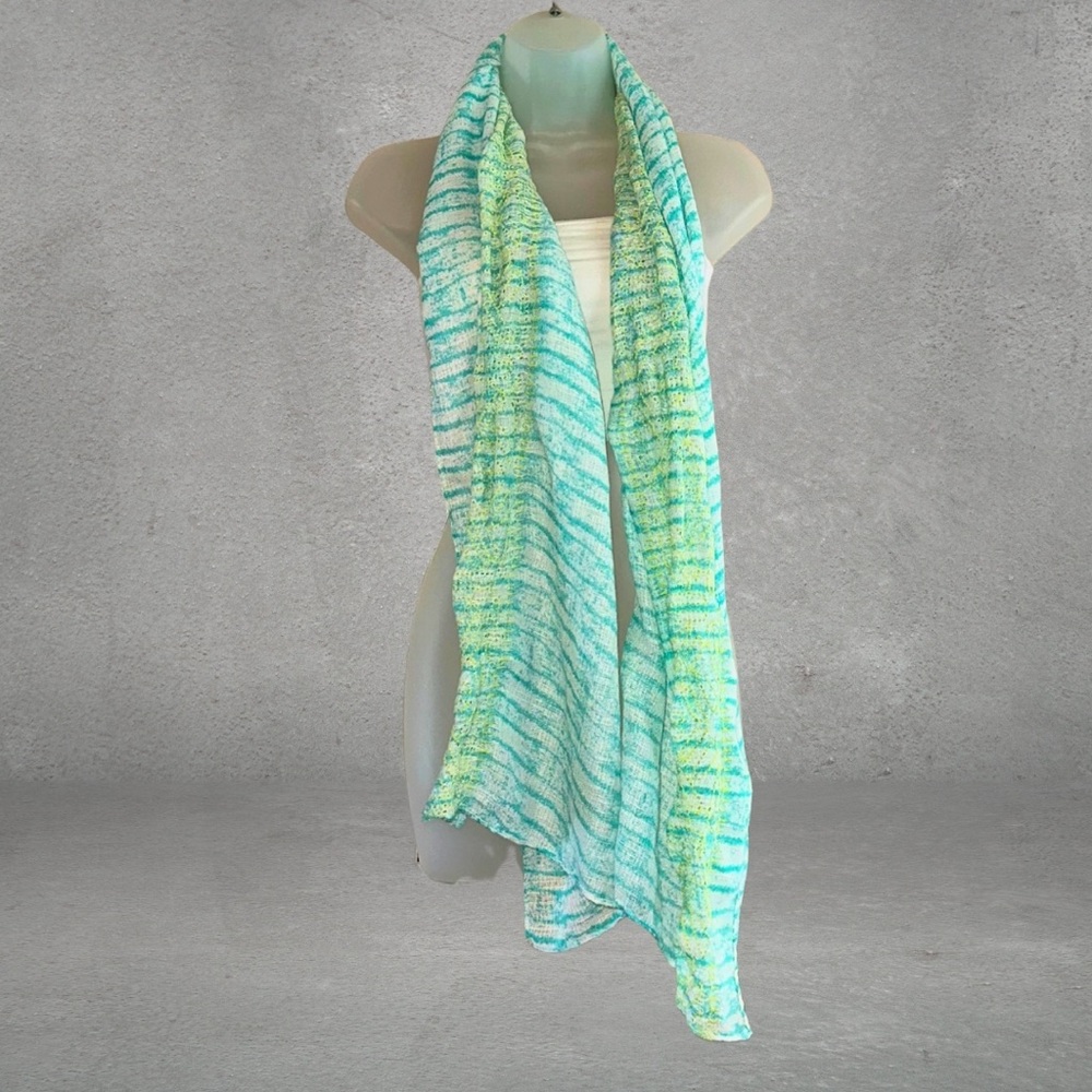 Striped Green and Blue Scarf